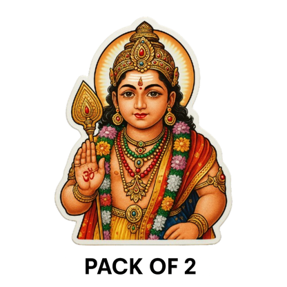 Smeeps Lord Murugan Car Sticker – Vibrant Divine Design – 7.62 x 10.16 cm | Premium Vinyl Decal for Cars