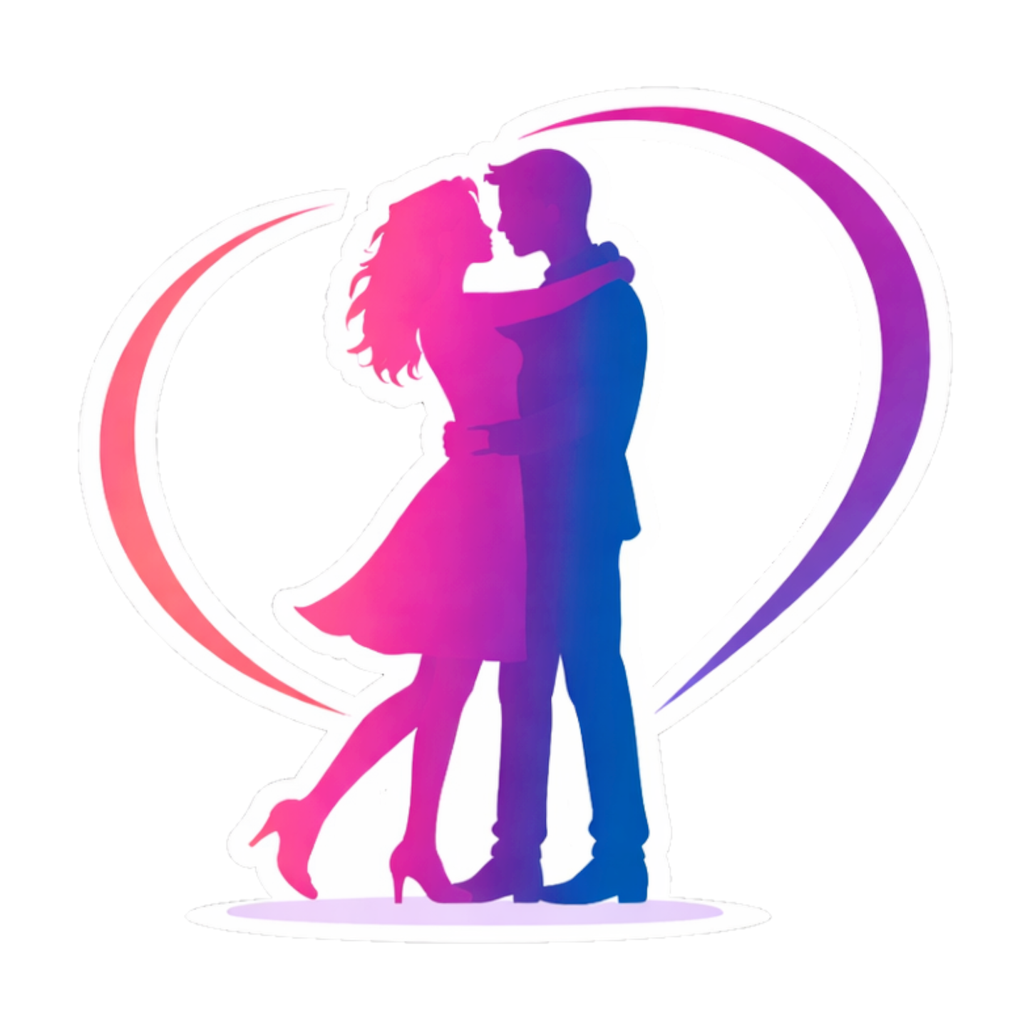 Smeeps Romantic Couple Love Car & Bike Sticker – 10.16 × 10.16 cm (4 × 4 Inch) Hugging Couple Vinyl Decal | Waterproof UV Resistant Wash Proof Durable